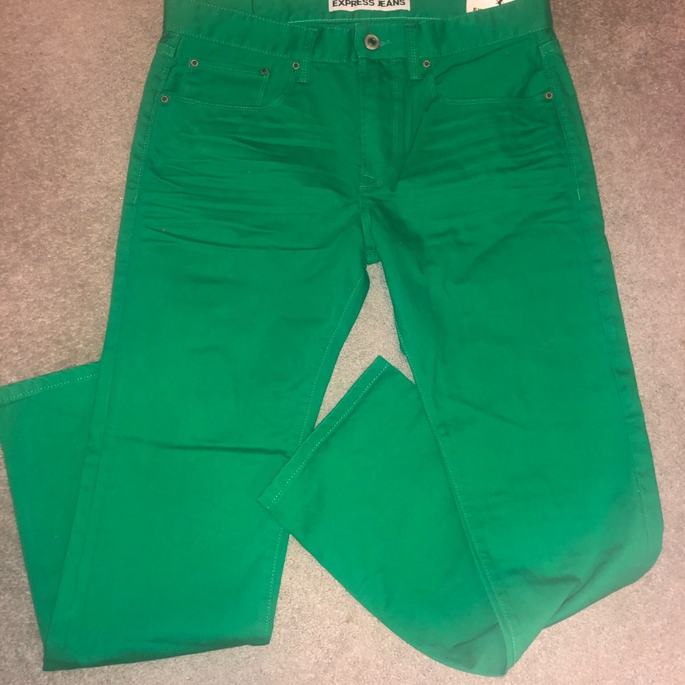 Express men’s Jeans! Epic green color size 32x30